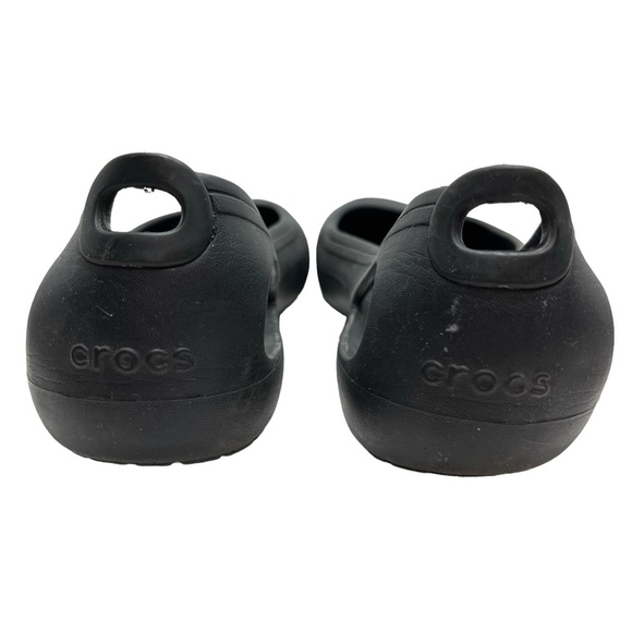 CROCS Black Slip On Round Toe Rubber Waterproof Flats Loafers Casual Shoes sz 8 - Picture 5 of 16